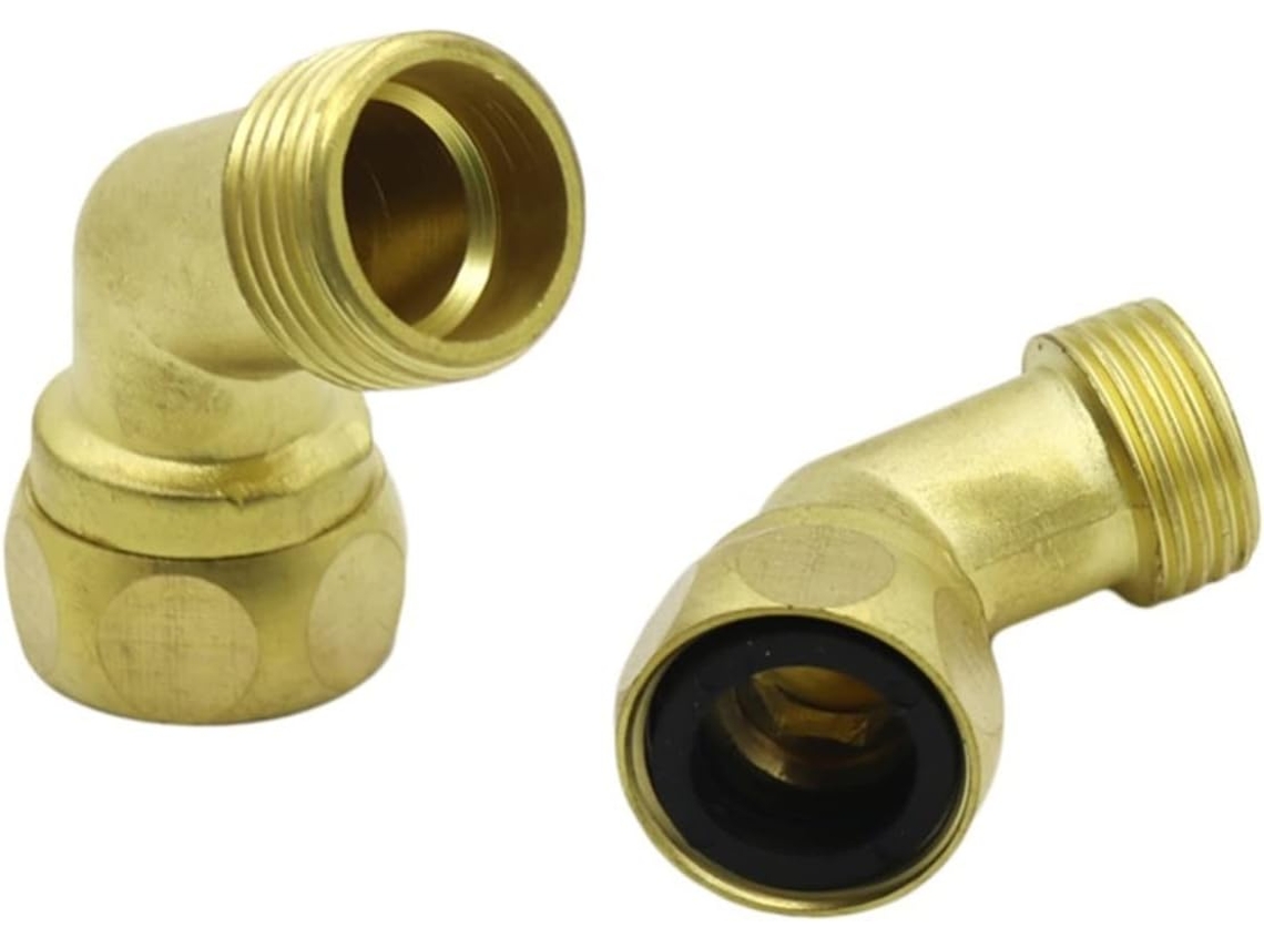 Codo De Latón Para Manguera Riego Lavado Coches 19 Cm Latón