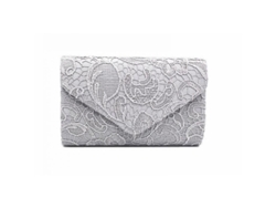 Elegante Bolso De Mano Para Mujer De Tela De Encaje Floral Para Fiestas Nocturnas, Bodas Y Graduaciones Gbo