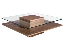 Mueble de Apoyo ANGEL CERDÁ 2017 (Nogal, cristal - 100 x 100 x 35 cm)