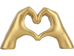 Rebe-estatua De Mano Con Gesto De Corazón Dorado, Decoración Moderna Para El Hogar
