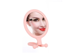 2026-espejo De Maquillaje Doble Cara Con 10x Aumento Mango Ajustable Para Mano Mesa Pared Rosa