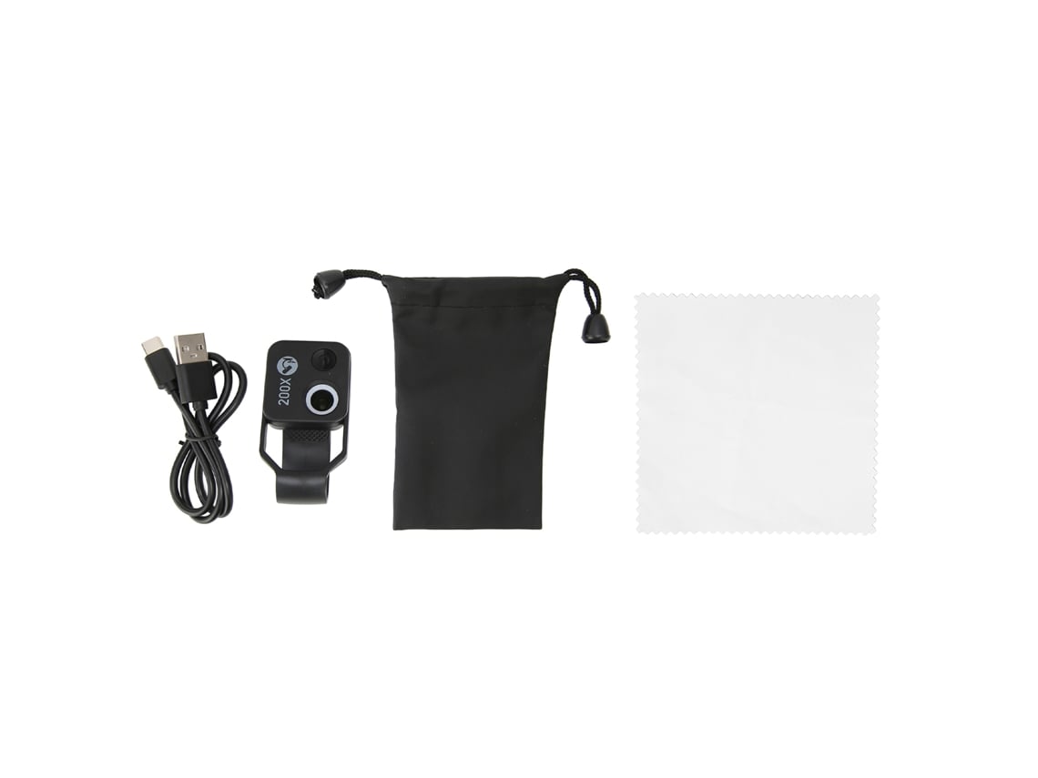 Microscopio De Bolsillo Para Teléfono (zoom 200x Con Lente Cpl) Clip Universal Para Teléfono Mini De Bolsillo