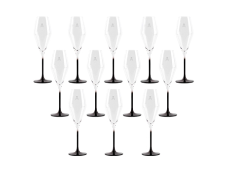 SCALPERS HOME - Juego de 12 Copas Flauta Calavera de 182Ml en Cristal