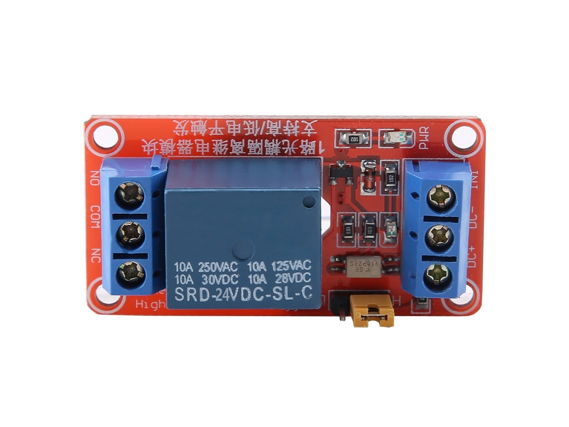Módulo De Relé De 1 Canal Con Optoacoplador De Activación Alta Y Baja, Placa De Control Estable De 24 V.