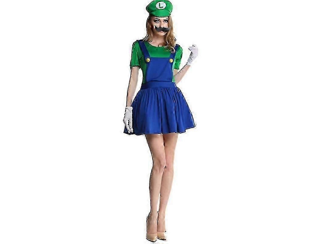 2026altiro-disfraz De Cosplay De Luigi De Super Mario De Alta Calidad Para Adultos Y Niños - Talla L Luigi Verde Mujer