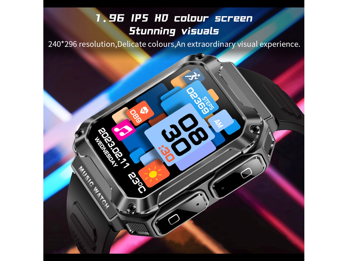 Reloj inteligente EOOCOO con monitorización de frecuencia cardíaca y llamadas Bluetooth.