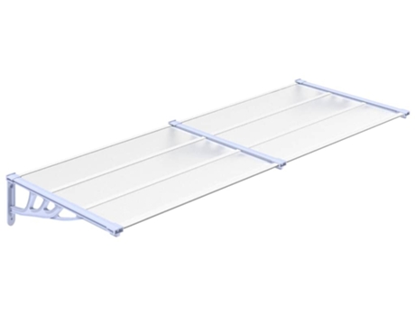 Marquesina puerta policarbonato gris y transparente 239x90 cm VIDAXL