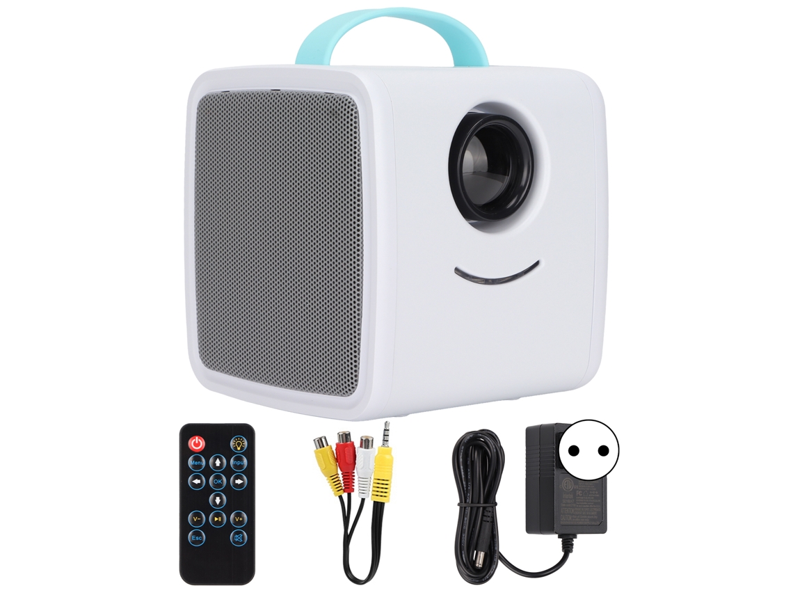 Mini Projetor Portátil 1080p Com Alto-falante 2w Luz Suave 30000 Horas Para Casa Escritório Eu Plug Q2 Azul