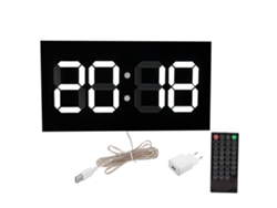 Reloj de pared electrónico 3D con mando a distancia, pantalla de 14 pulgadas, dígitos blancos, acrílico (sin marca).