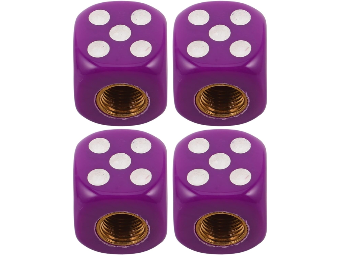 Tapones De Válvula Redondos De Aluminio Color Púrpura, Juego De 4 Para Neumáticos De Coche, Moto Y Bicicleta.