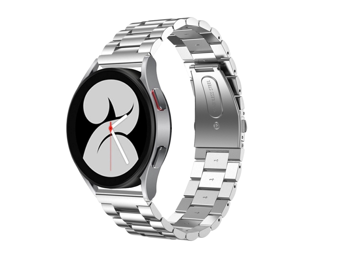 Bracelete Para Samsung Galaxy Watch 4 (40mm/44mm) - Substituição Universal Com Cabeça Plana E Três Contas - Prata