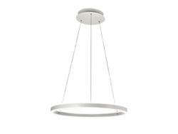 Lámpara colgante LED Palau 60w 3000k regulable Ø60cm blanco diseño moderno en metal y metacrilato Fabas Luce