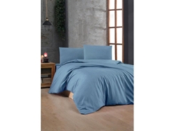 Juego De Cama - Funda Nórdica 220 X 240 + 2 Fundas De Almohada 60 X 60 De Algodón Reforzado - Azul