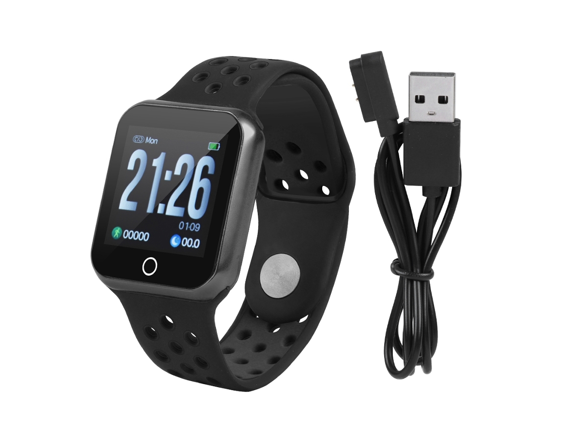 Pulsera Inteligente Negra Resistente Al Agua Ip67 Con Medidor De Presión Arterial, Frecuencia Cardíaca Y Contador De Pasos Para Deportes.