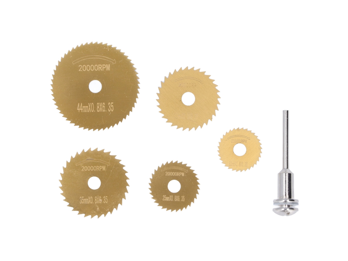Kit De 6 Hojas De Sierra Circular Hss Con Mandril Para Herramienta Rotativa Para Cortar Cobre.