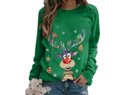 2026-jerséis De Navidad Para Mulheres, Suéteres De Manga Longa Com Estampado Natalino, Casual De Manga Longa Verde Xl