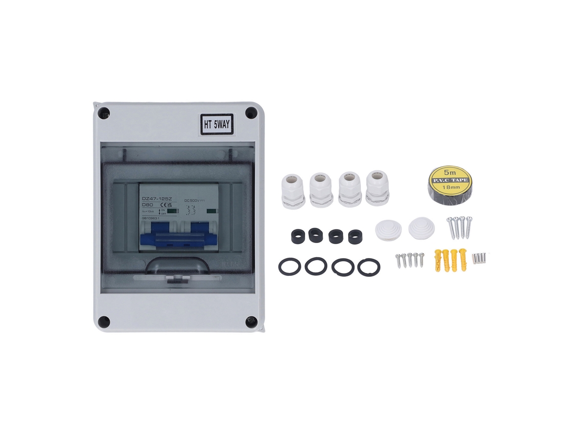 Caja Combinada Fotovoltaica Con Disyuntor De 500 V Cc E Interruptor De Desconexión, Resistente Al Agua Con Clasificación Ip65.