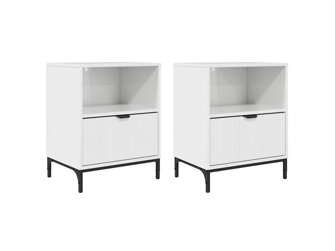 Maison Exclusive - 2 Pcs Blanco Brillante 49 X 36 X 61 Cm Madera Contrachapada