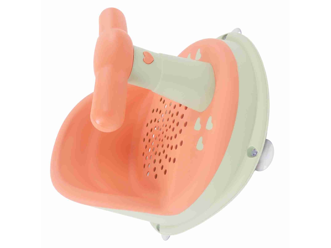 Silla De Baño Plegable Para Bebé Con Ventosas Antideslizantes, Pp Suave Y Resistente A La Piel, Rosa Y Verde.