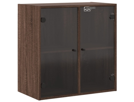 Mueble de pared puertas de vidrio marrón roble VIDAXL (68 x 37 x 68.5 cm)