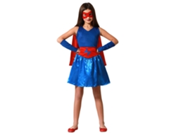 Disfraz de heroína de cómic para niña (vestido azul, tallas 10-12)