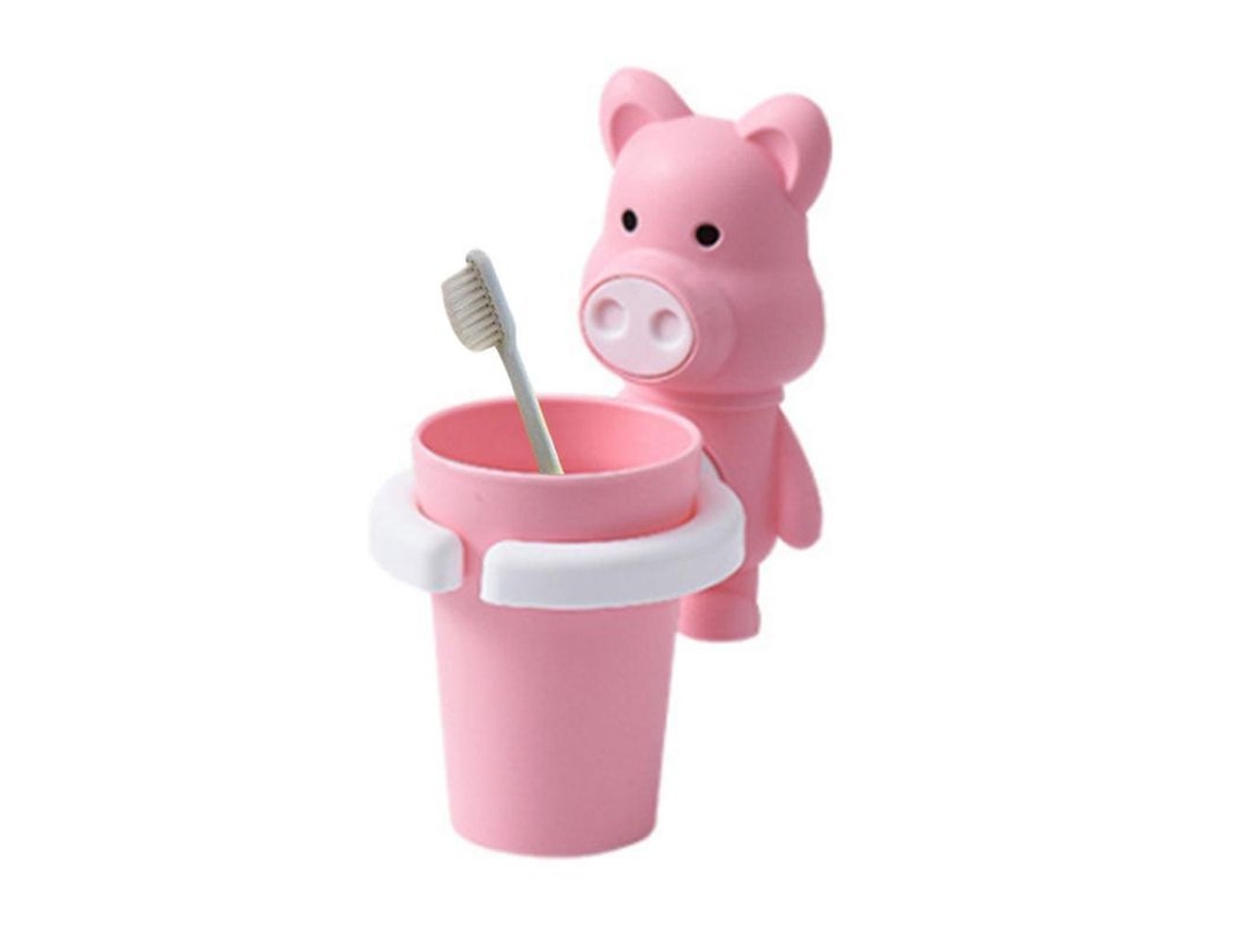 Soporte De Pared Para Cepillos De Dientes Con Diseño De Dibujos Animados Y Sistema De Succión Sin Dejar Rastro Para Niños.