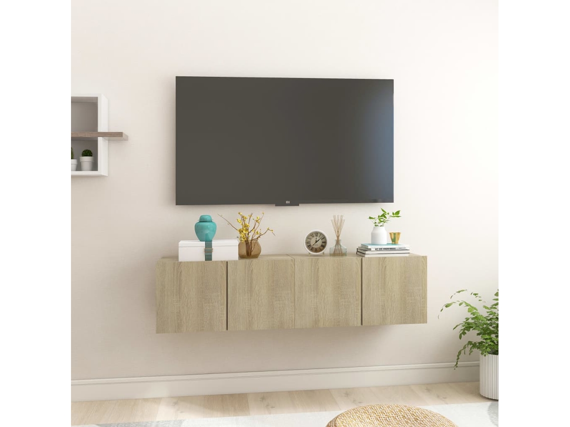 Estantería/Muebles de TV para Pared 2 Pzs 60X30X30 Cm Roble Sonoma