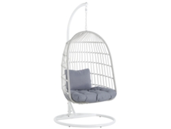 Silla colgante con soporte BELIANI Allera de Poliéster Blanco 102x102x199