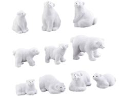11 Piezas Mini Adornos De Oso Polar Paisaje En Miniatura Pequeño Top