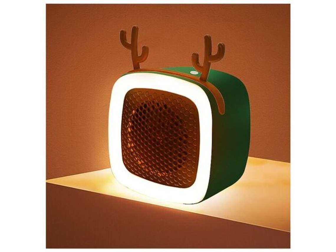 Calefactor Eléctrico Silencioso Para Oficinas, 11-20 M², 36 Db, Protección Contra Sobrecalentamiento, Color Verde (versión Iluminada).