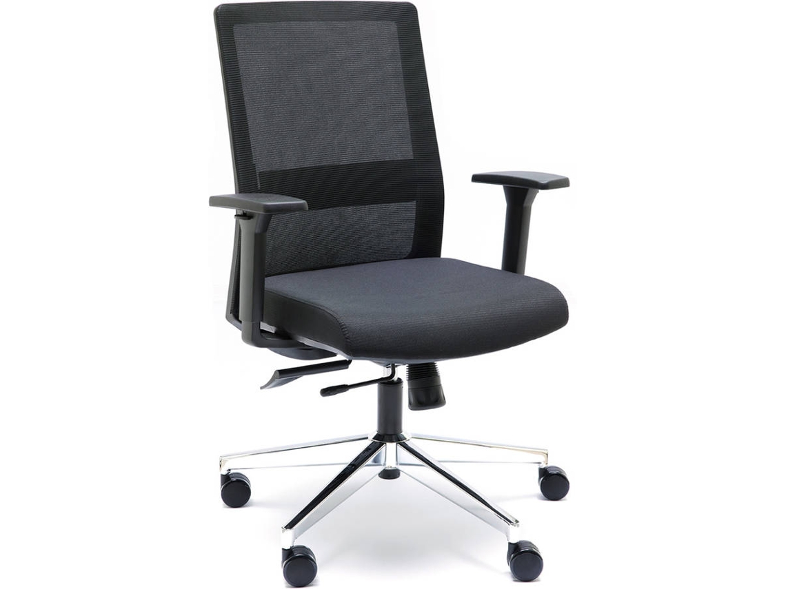 Silla de Escritorio Operativa EUROMOF Niza Negro (Brazos Ajustables - Espuma)