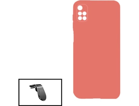 Kit Carcasa + Soporte de Auto Xiaomi Redmi Note 11 4G G4M Rosa
