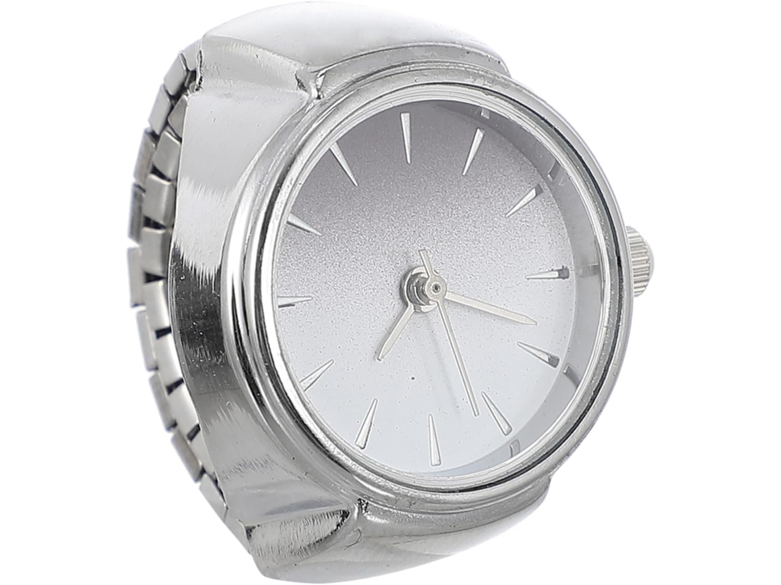 Reloj Pulsera Elástico Cuarzo Mujer Hombre Aleación Redondo Plateado Estilo Festivalero Joyería Práctica