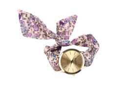Reloj De Pulsera De Cuarzo Para Mujer Con Correa De Tela Floral, Informal Y A La Moda.