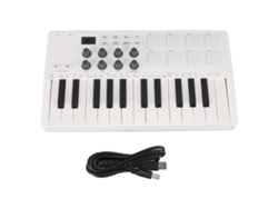 Controlador De Teclado Midi (control De 25 Teclas, 8 Pads De Batería Con Retroiluminación)