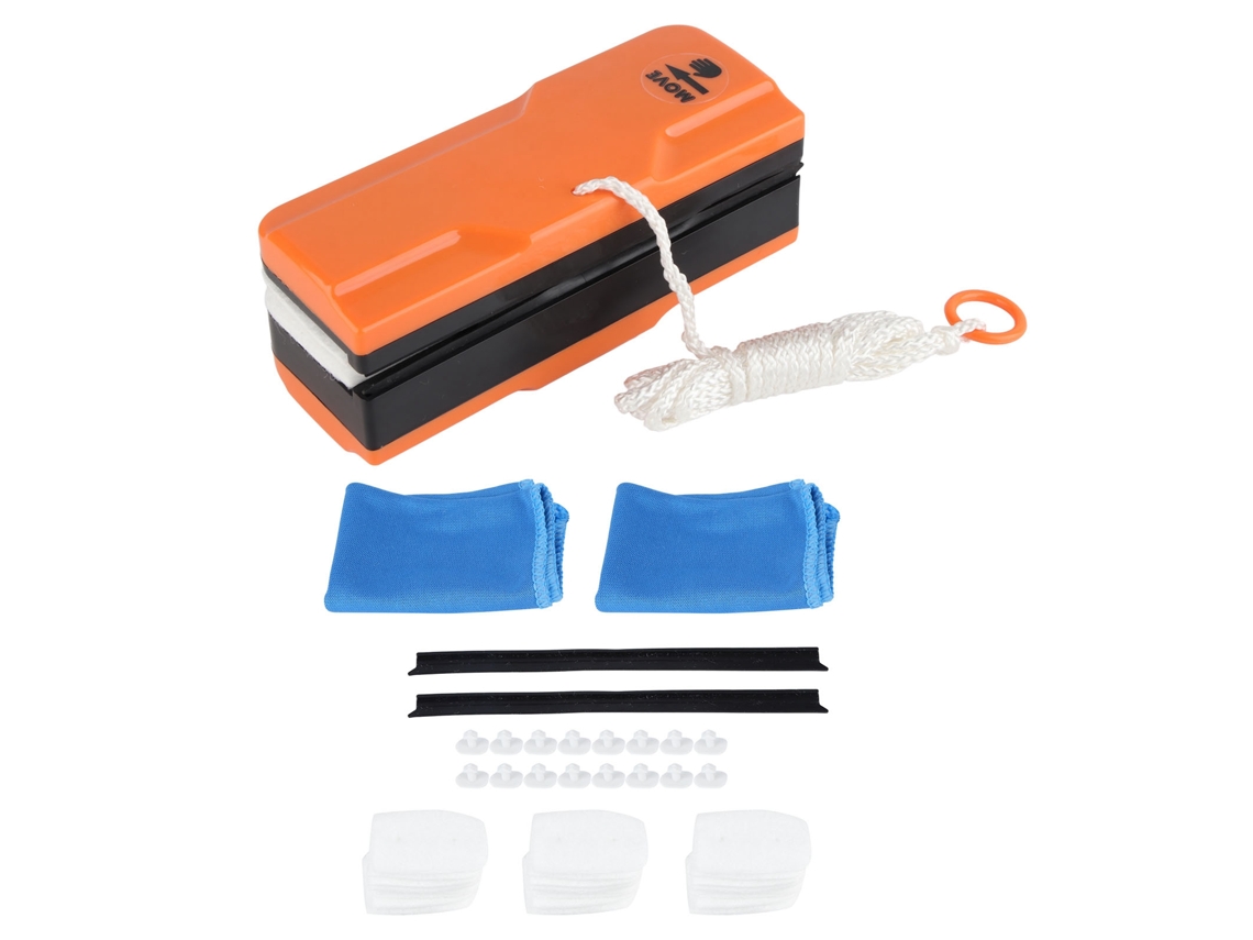 Limpiacristales Magnético Ajustable, Limpiador De Cristales De Doble Cara, Herramienta Para El Hogar Y La Oficina, Color Naranja.