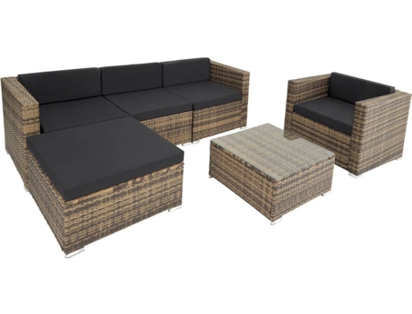 Conjunto de Jardín TECTAKE Milano (Marrón - Poli Ratán - 66x76x65 cm)