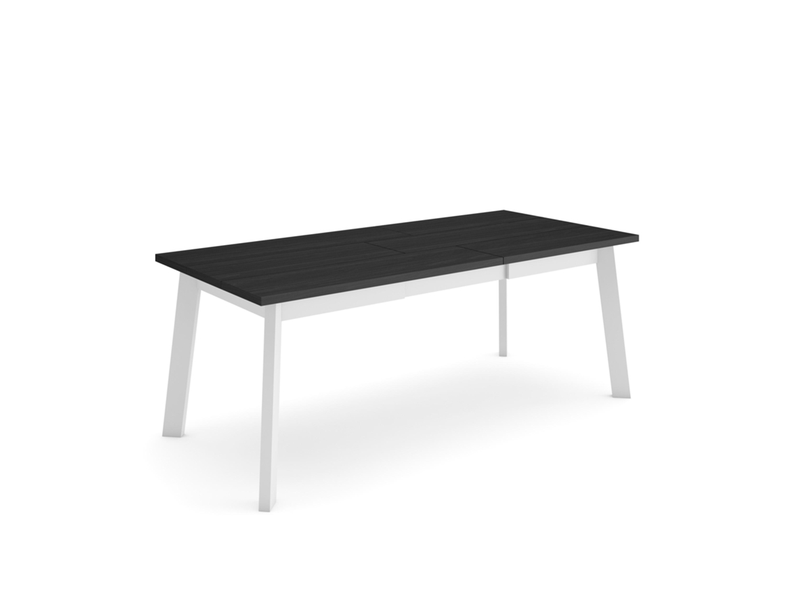 Mesa Comedor, 194xx90x75cm, Para 10 Comensales, Patas De Madera, Negro