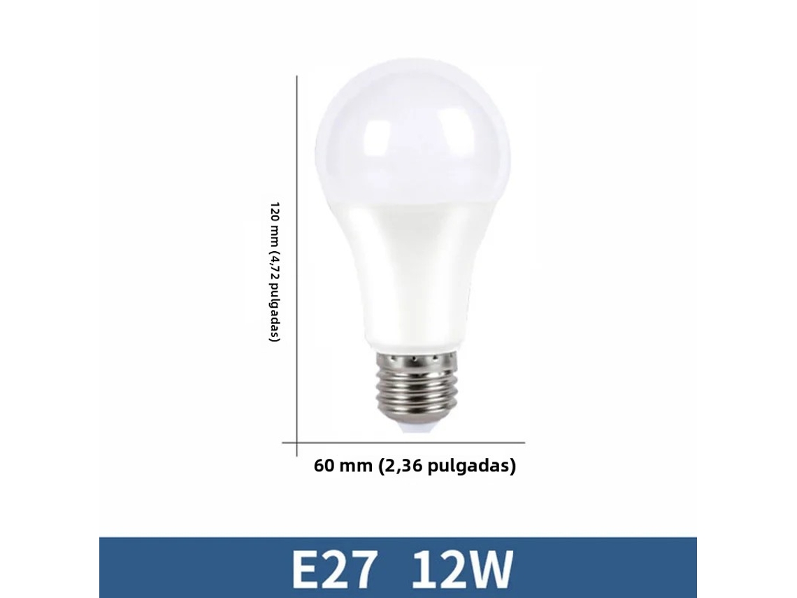 (base De Rosca E27 12w Triple Color) 6 Bombillas Led De Alta Eficiencia Y Bajo Consumo, Con Una Vida Útil De Hasta 50.000 Horas.