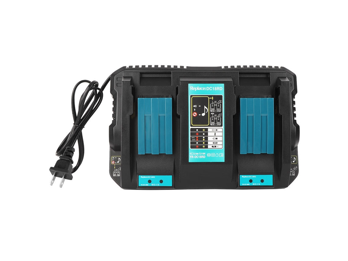 Cargador De Baterías Doble Con Interfaz Usb Dc18rd Para Makita Bl1830 Bl1430 14.4-18v Plug Us 110-130v