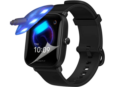 Kit de 4 Protectores de Pantalla Hidrogel para Amazfit Bip U Flexshield con Lámpara UV