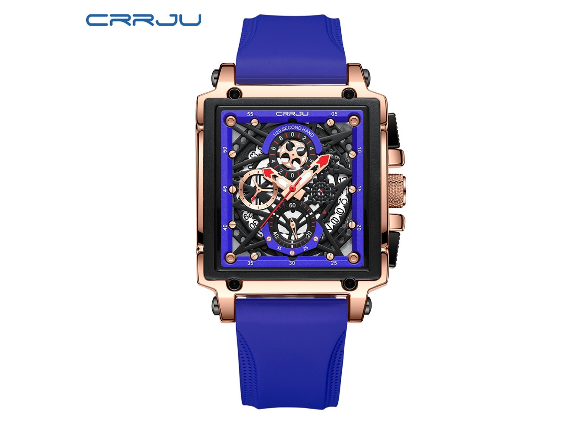 Reloj De Pulsera Unisex Impermeable Con Correa Y Calendario (azul), Reloj Multifuncional Para Parejas.