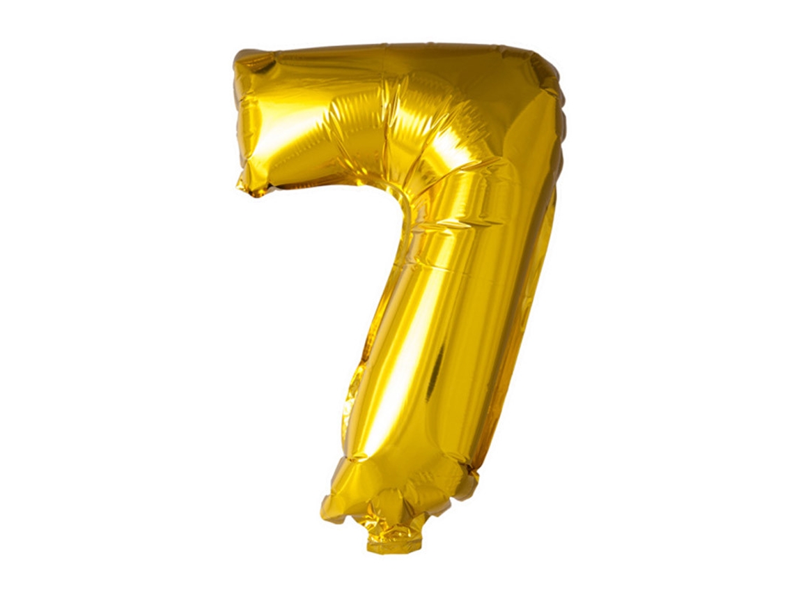 Globo WEFIESTA Foil Número 7 Dorado