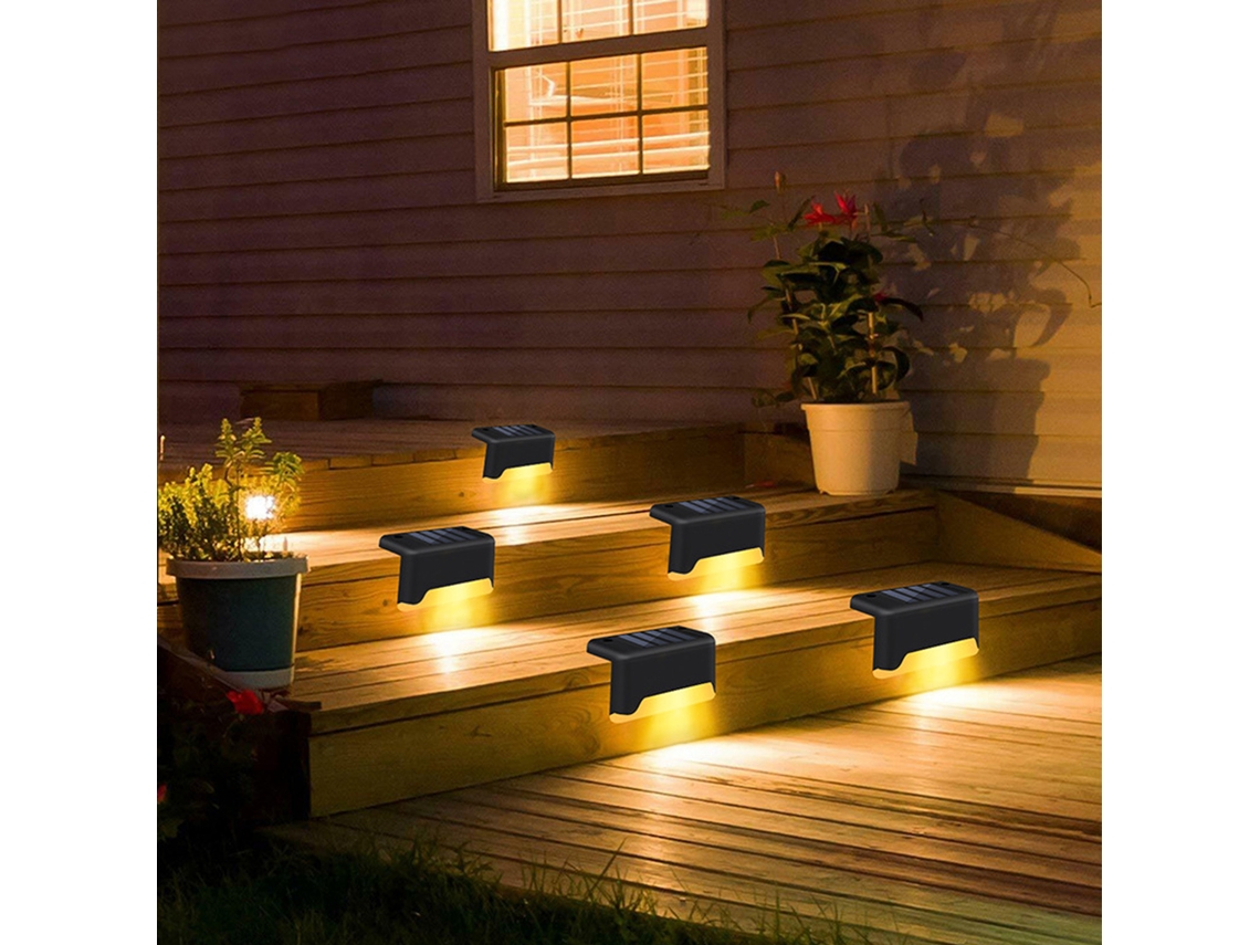 Rebe-4pcs Luces Solares Exteriores Impermeables Para Escaleras, Patios, Jardines Y Caminos Decorativas