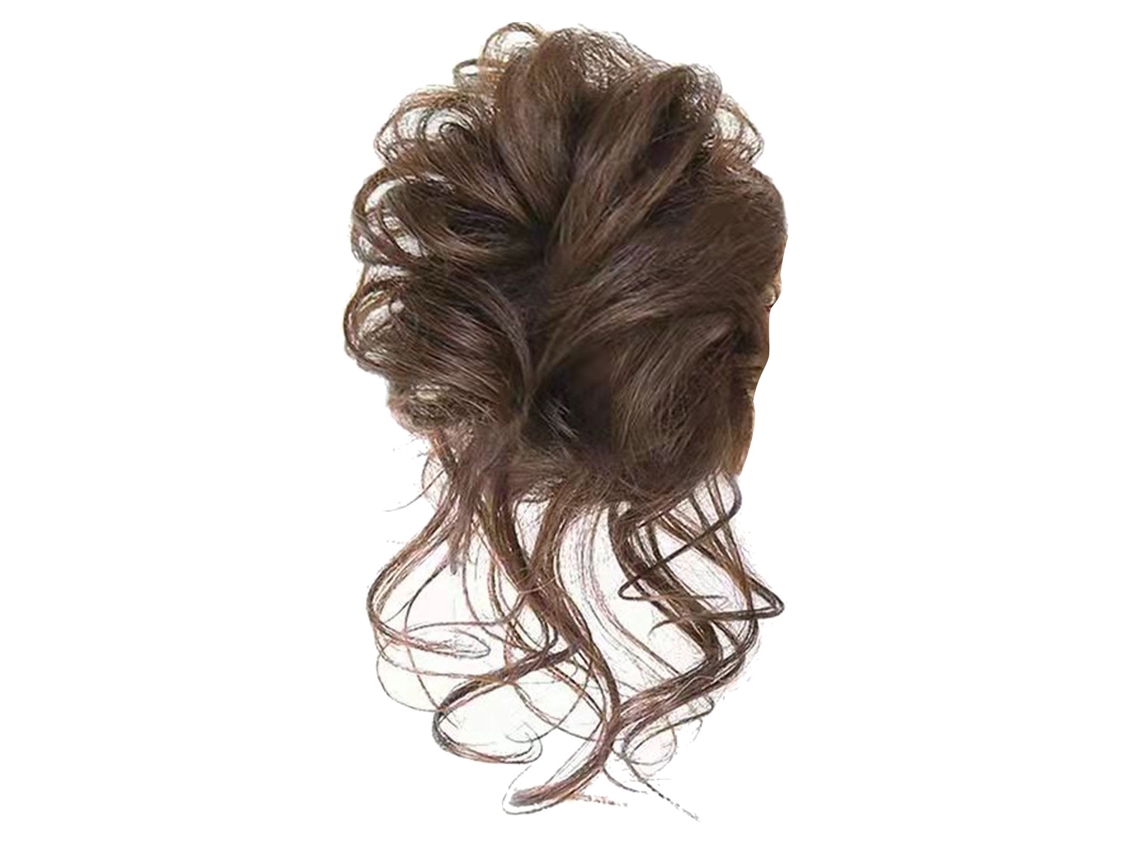 2026 Cabelo Sintético Encaracolado e Desarrumado, Estilo Cachos, Castanho Claro