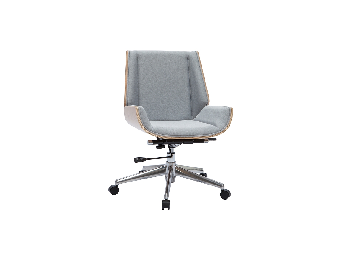 Silla de Escritorio Madera Clara Y Gris Claro Curved MILIBOO