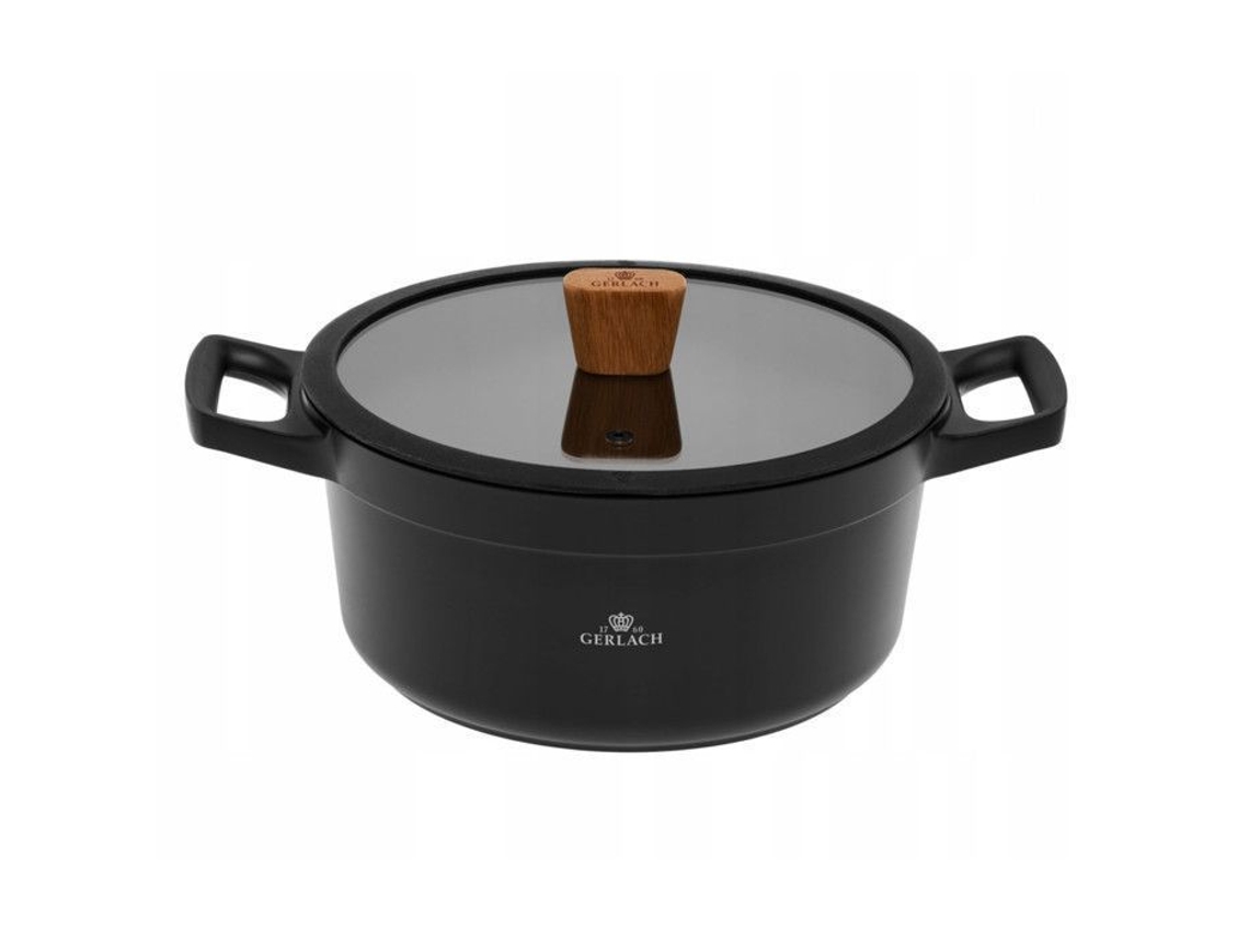 Cacerola Gerlach Natur 24 cm Revestimiento cerámico 4,5 L Negro