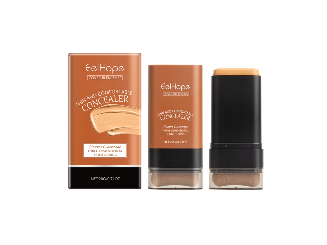Base de maquillaje en barra transparente con corrector para piel morena.