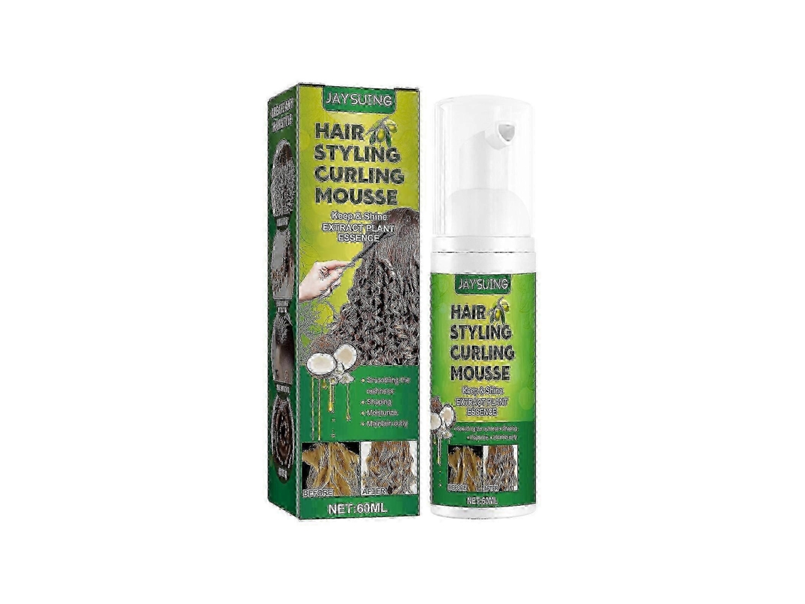 Jaysuing Fluffy Curly Hair Shaping Mousse Moisturizing Care Anti-frizz Curly Hair Elastin Foam Shaping - 60ml