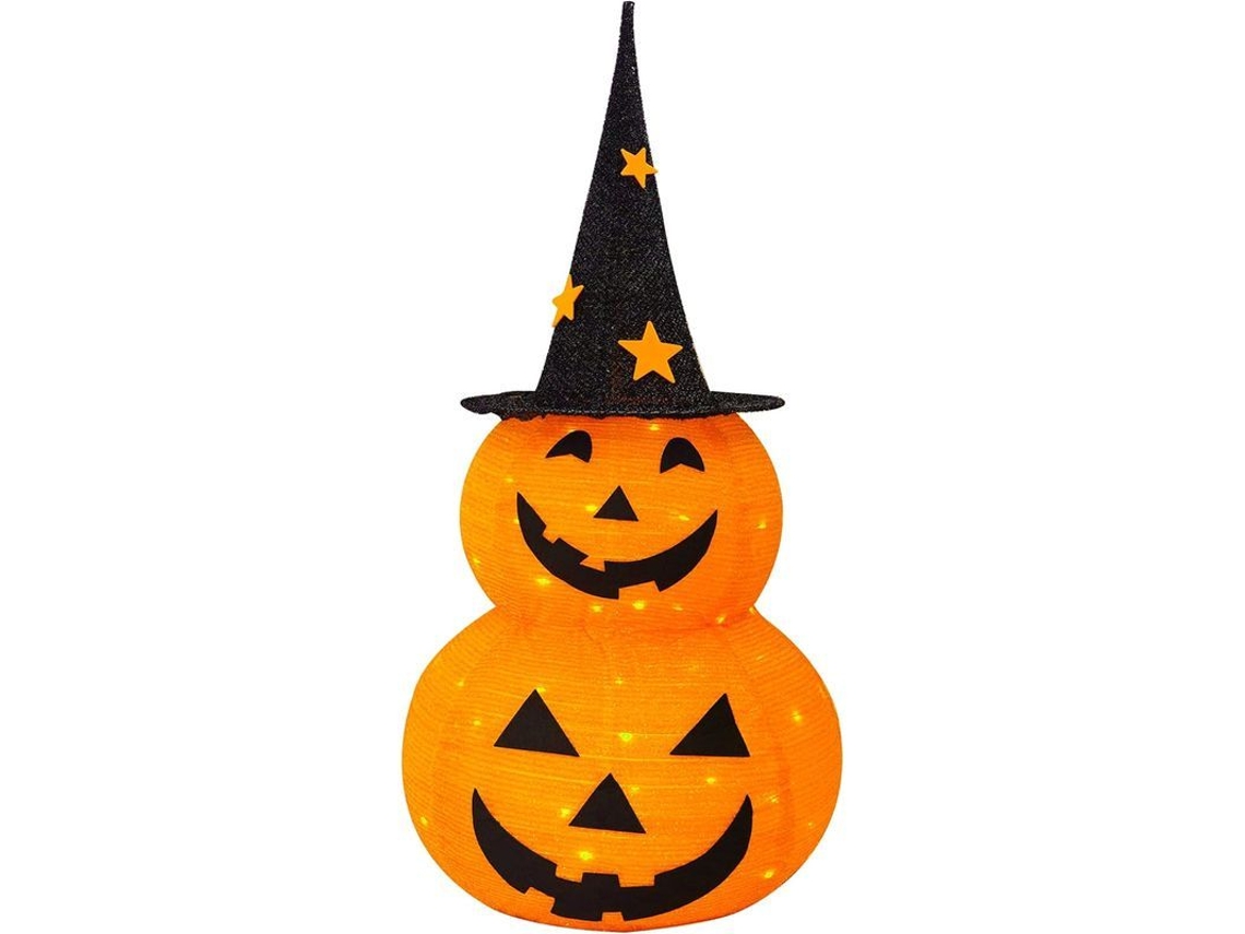 Calabaza De Halloween Plegable De 90 Cm Con 50 Luces Led, Decoración Para Interiores Y Exteriores Para Las Fiestas.